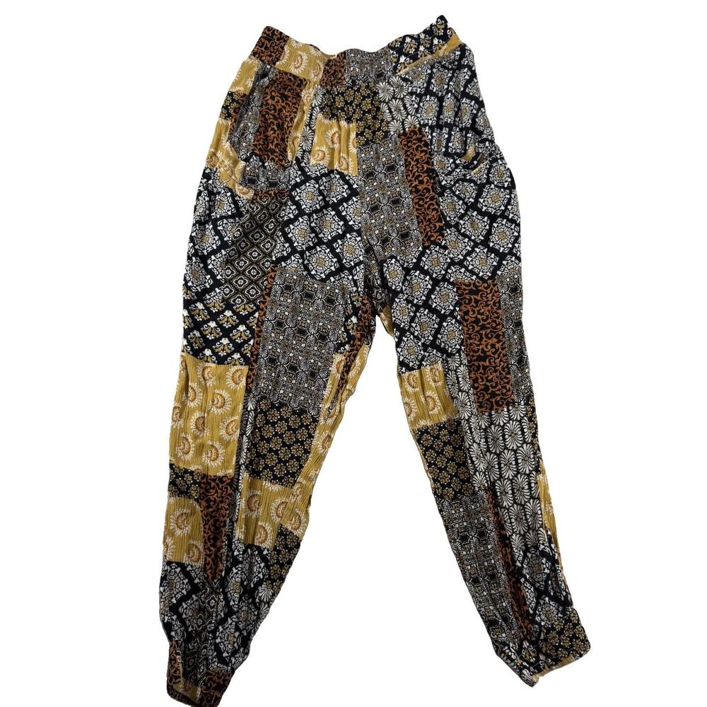 Royalty Collection Boho Hippie Patchwork Harem Pants Womens XS Cotton Pull On